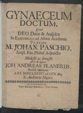 Gynaeceum Doctum
