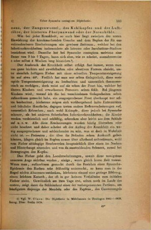 Über Synanche contagiosa (Diphterie)