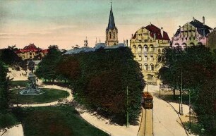 Postkartenalbum mit Motiven von Karlsruhe. Kaiserplatz