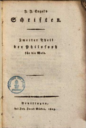 Der Philosoph für die Welt, 2