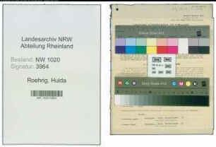 Entnazifizierung Hulda Roehrig , geb. 03.11.1900 ()