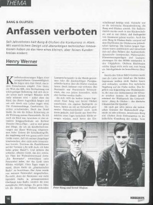 Bang & Olufsen: Anfassen verboten