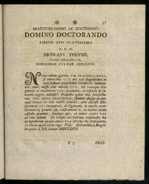 35-40, Praenobilissimo atque doctissimo domino doctorando...