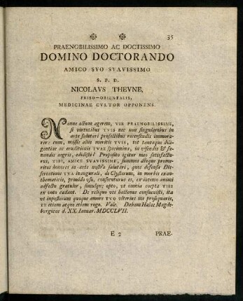 35-40, Praenobilissimo atque doctissimo domino doctorando...