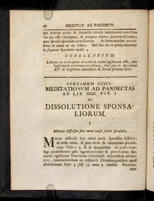 68-81, Sp. 295. De Dissolutione sponsaliorum