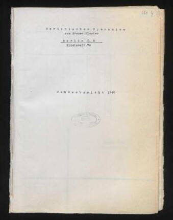 1939/40: Jahresbericht ... - 1939/40