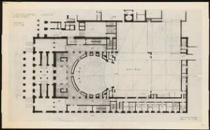 Nationaltheater, München: Grundriss Parkett 1:100, Variante