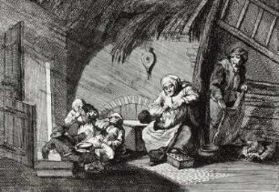 Die Bauernfamilie in der Stube
