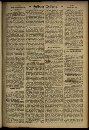 Dritte Ausgabe vom Samstag, den 01. Februar 1913.
