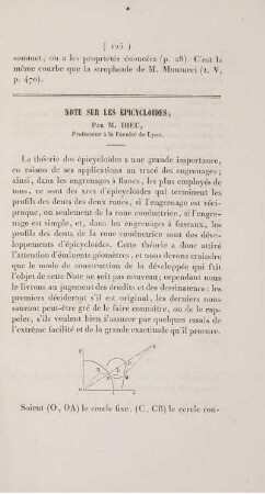 Note sur les épicycloides.