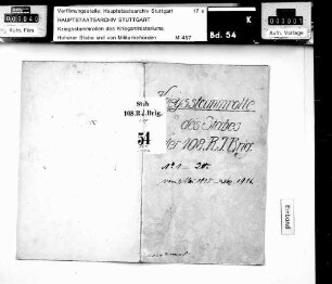 Kriegsstammrolle der 108. Reserve-Infanterie-Brigade - Stab