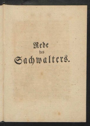 Rede des Sachwalters
