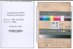 Entnazifizierung Paul Kraemer , geb. 10.10.1898 ()