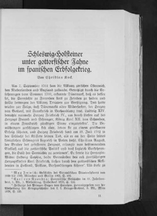 Schleswig=Holsteiner unter gottorfischer Fahne im spanischen Erbfolgekrieg.