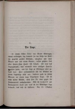 V. Die Loge