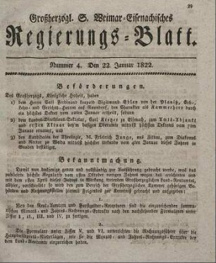 Nr. 4 : 22. Januar 1822