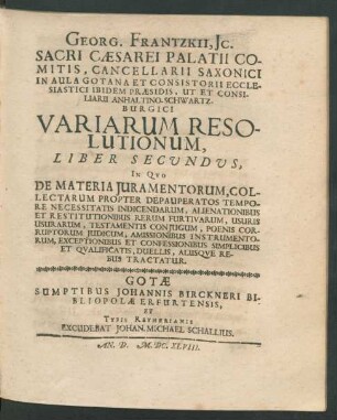 2: In Quo De Materia Iuramentorum, Collectarum Propter Depauperatos Tempore Necessitatis Indicendarum ... Aliisque Rebus Tractatur