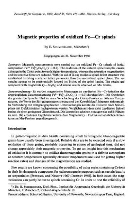 Magnetic properties of oxidized Fe-Cr spinels