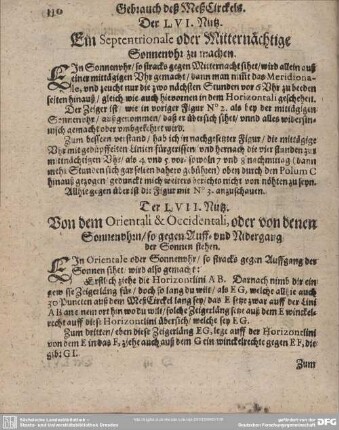 Der LVII. Nutz. Von dem Orientali & Occidentali, oder von denen Sonnenuhrn/ so gegen Auff- und Nidergang der Sonnen stehen.