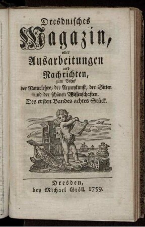 Des ersten Bandes achtes Stück.