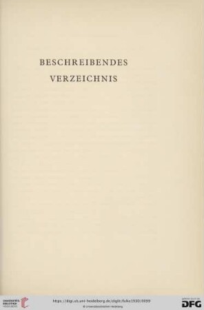 Beschreibendes Verzeichnis