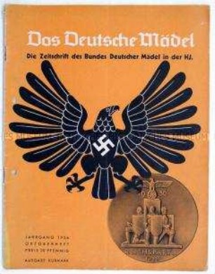Monatszeitschrift des BDM "Das Deutsche Mädel" u.a. zum Reichsparteitag der NSDAP in Nürnberg