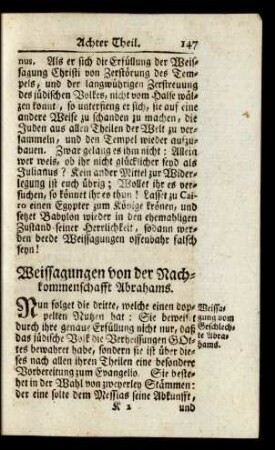 Weissagungen von der Nachkommenschafft Abrahams