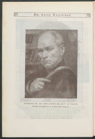 De arte nacional - [Retrato de José Austria EE. de NN. de Venezuela]