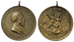 Fürstenhäuser, Sonderburg-Augustenburger Linie, Friedrich VIII., Herzog von Schleswig-Holstein; Medaille 1864