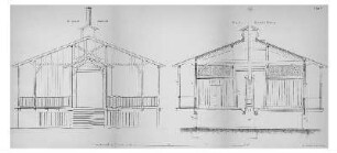 Plan: Blatt 2. Giebel-Ansicht. Quer-Durchschnitt