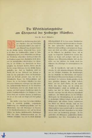 Die Weltschöpfungsbilder am Chorportal des Freiburger Münsters.