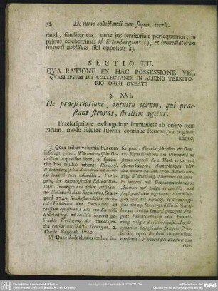 Sectio IIII. Qua Ratione Ex Hac Possessione Vel Quasi Ipsum Ius Collectandi In Alieno Territorio Oriri Queat?