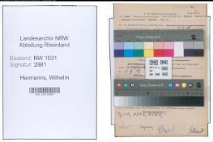 Entnazifizierung Wilhelm Hermanns , geb. 00.00.0000 (Rektor)