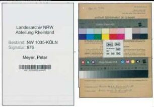 Entnazifizierung Peter Meyer , geb. 11.12.1885 (Bergbauangestellter)