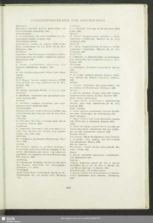 Literaturverzeichnis und Abkürzungen