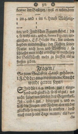 Fragen/ So zum Sechsten Hause gehören