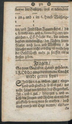 Fragen/ So zum Sechsten Hause gehören
