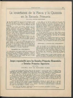 La Enseñanza de la Física y la Química en la Escuela Primaria