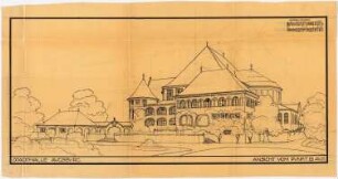 Stadthalle Augsburg: Perspektivische Ansicht