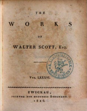 The Works of Walter Scott, Esq., 86. Lives of the Novelists ; 1