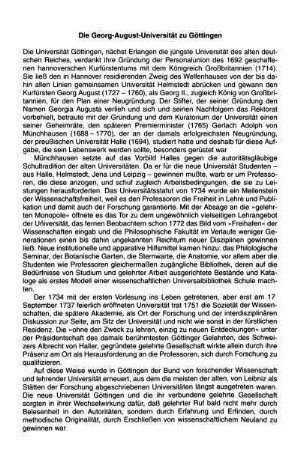 Die Georg-August-Universität zu Göttingen