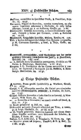 4) Einige Pohlnische Bücher