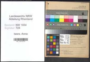 Entnazifizierung Anna Iwers , geb. 27.09.1894 ()