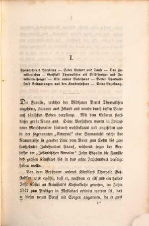 Thorvaldsen's Jugend : 1770 - 1804. Nach des verstorbenen Künstlers Briefwechsel, eigenhändigen Aufzeichnungen u. hinterlassenen Papieren