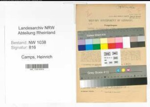 Entnazifizierung Heinrich Camps , geb. 01.04.1917 ()