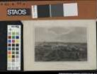 "Osnabrück vom Gertrudenberg aus gesehen". Ansicht. Mitte 19. Jh. Ausf.-Art: Stahlstich Herst.: Friedr. Hablischeck, L. Rohbock, A. Weger, Gottfr. Veith Format: 16 x 23 cm Maßstab: