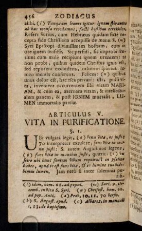 456-474, Articulus V. Vita in Purificatione.