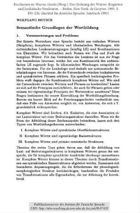 Semantische Grundlagen der Wortbildung