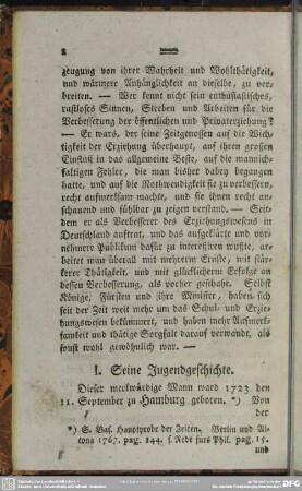 I. Seine Jugendgeschichte