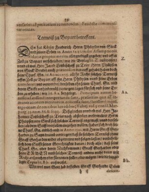 Tornoiß zu Bopart betreffent
